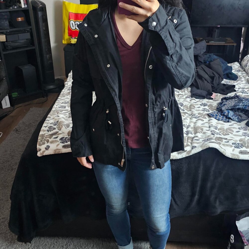 Fashion Nova Gimme Some Love Anorak Jacket Black Size S